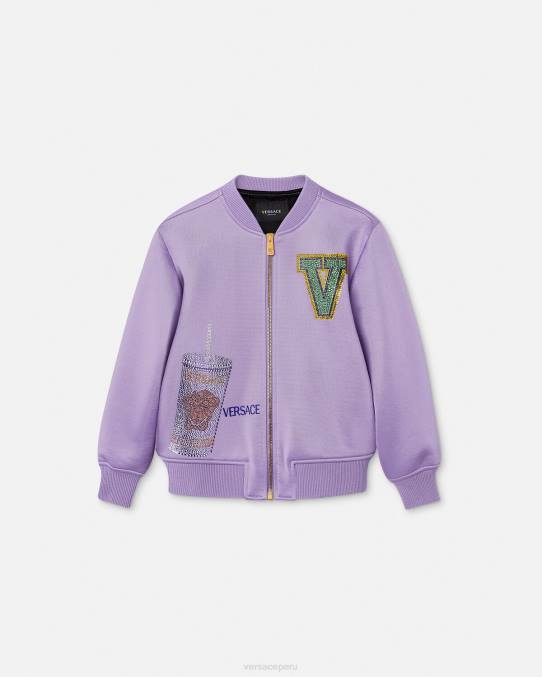 Versace ropa niños chaqueta bomber con logo 6BPV2016 lila