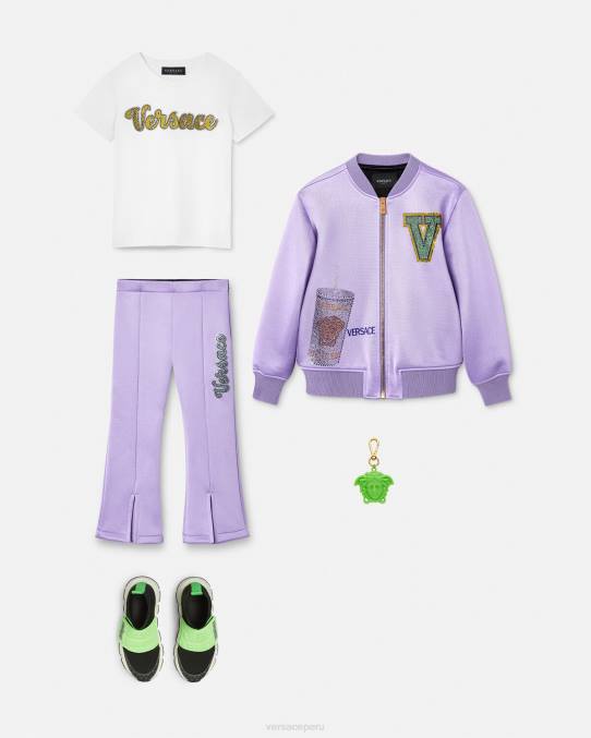 Versace ropa niños chaqueta bomber con logo 6BPV2016 lila