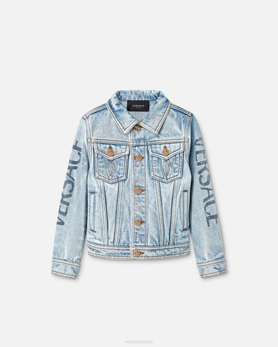 Versace ropa niños chaqueta vaquera con logo 6BPV2131 azul