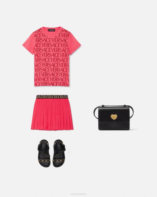 Versace ropa niños falda plisada por toda la prenda 6BPV1978 rosa