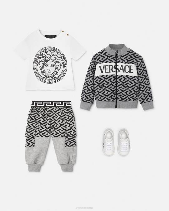 Versace ropa niños pantalon greca bebe 6BPV1911 gris