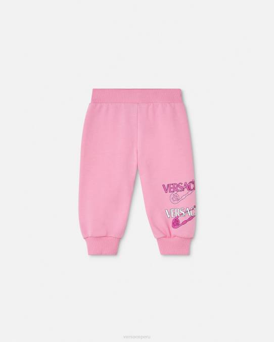 Versace ropa niños pantalones de chándal de bebé con imperdible 6BPV1917 rosa