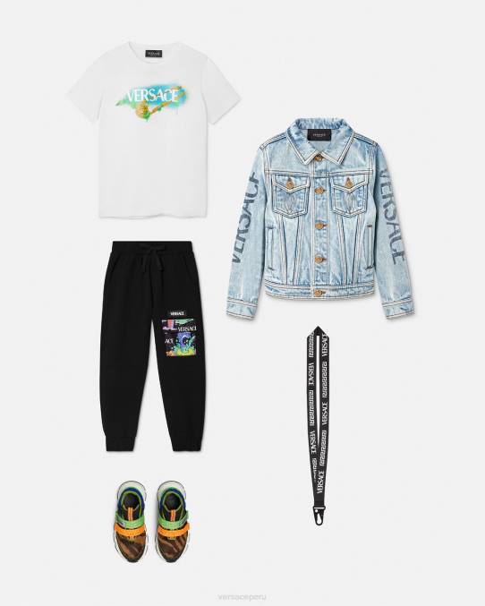 Versace ropa niños pantalones deportivos con gafas de sol de medusa 6BPV2137 negro y estampado