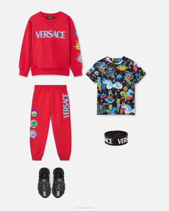 Versace ropa niños pantalones deportivos con gafas de sol de medusa 6BPV2138 rojo