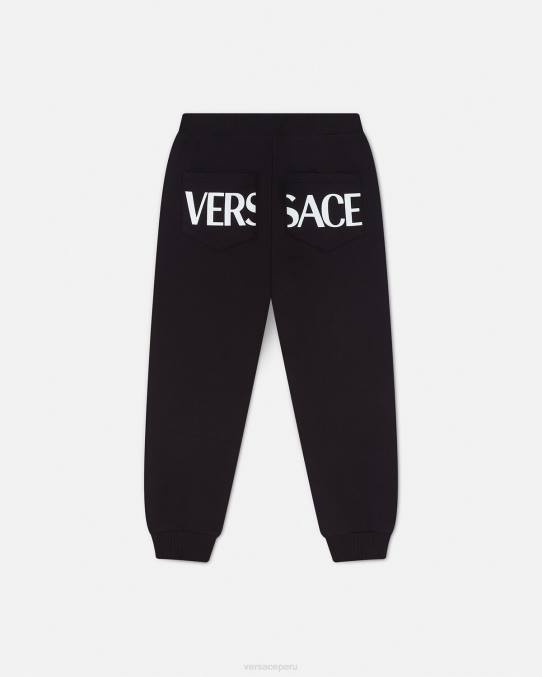 Versace ropa niños pantalones deportivos con greca 6BPV2099 negro