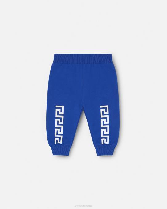 Versace ropa niños pantalones deportivos con greca para bebé 6BPV1890 azul