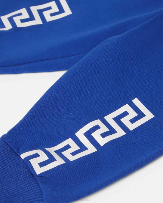 Versace ropa niños pantalones deportivos con greca para bebé 6BPV1890 azul