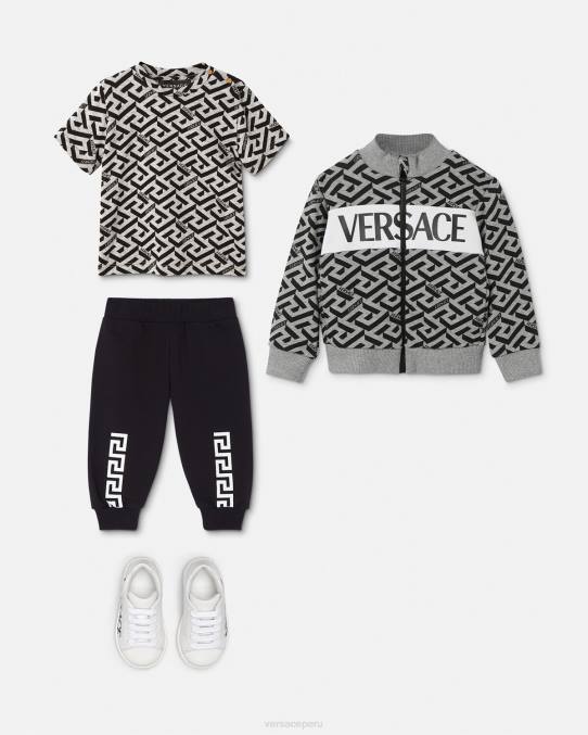 Versace ropa niños pantalones deportivos con greca para bebé 6BPV1907 negro