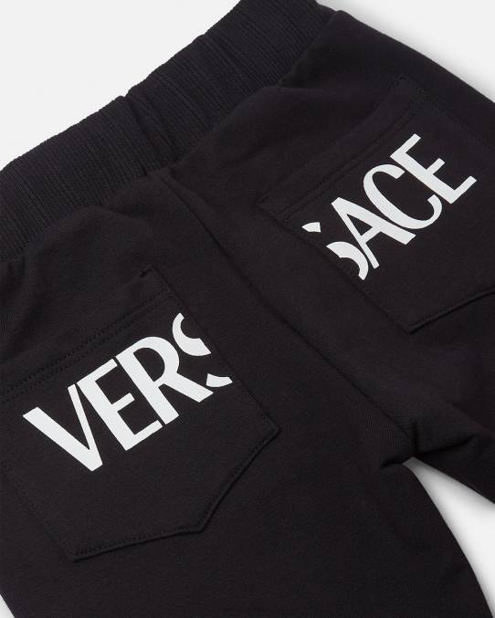 Versace ropa niños pantalones deportivos con greca para bebé 6BPV1907 negro