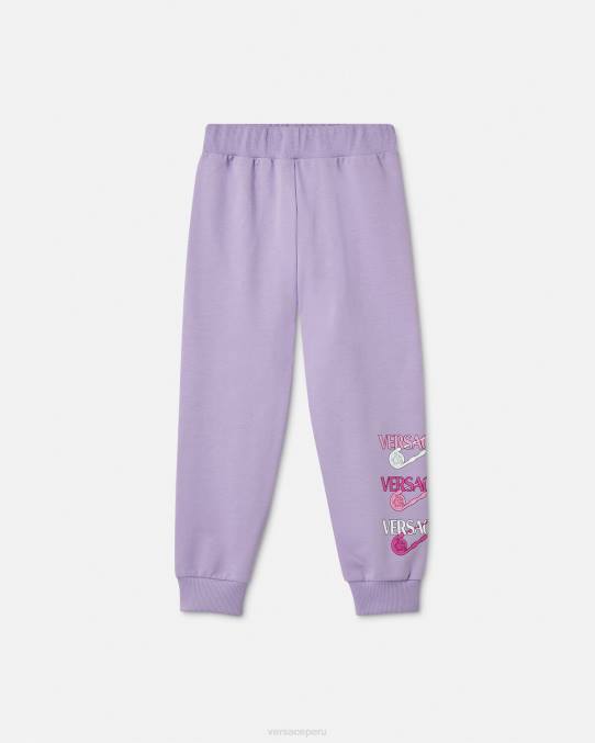 Versace ropa niños pantalones deportivos con imperdible 6BPV2019 lila