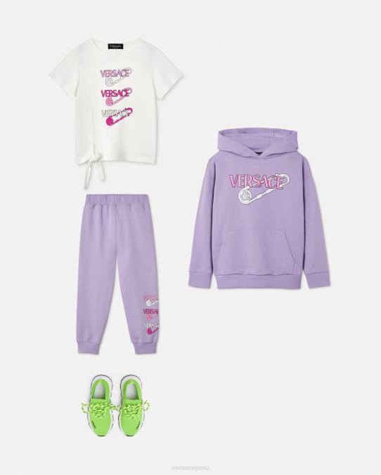 Versace ropa niños pantalones deportivos con imperdible 6BPV2019 lila