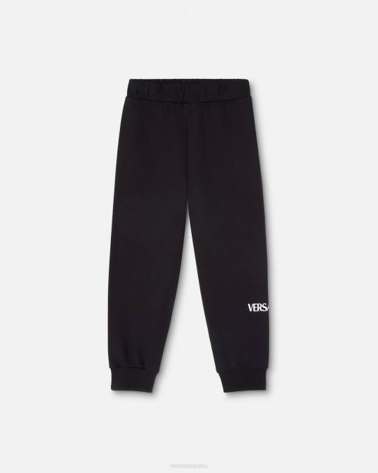 Versace ropa niños pantalones deportivos con logo 6BPV2014 negro