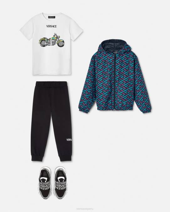 Versace ropa niños pantalones deportivos con logo 6BPV2014 negro