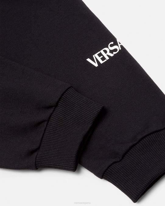 Versace ropa niños pantalones deportivos con logo 6BPV2014 negro