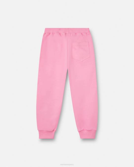 Versace ropa niños pantalones deportivos con logo de cristal 6BPV2023 rosa
