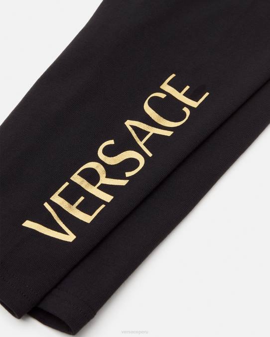 Versace ropa niños pantalones deportivos con logo para bebé 6BPV1864 negro