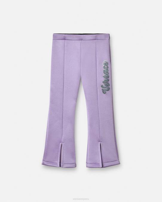 Versace ropa niños pantalones con logo de cristal 6BPV2022 lila