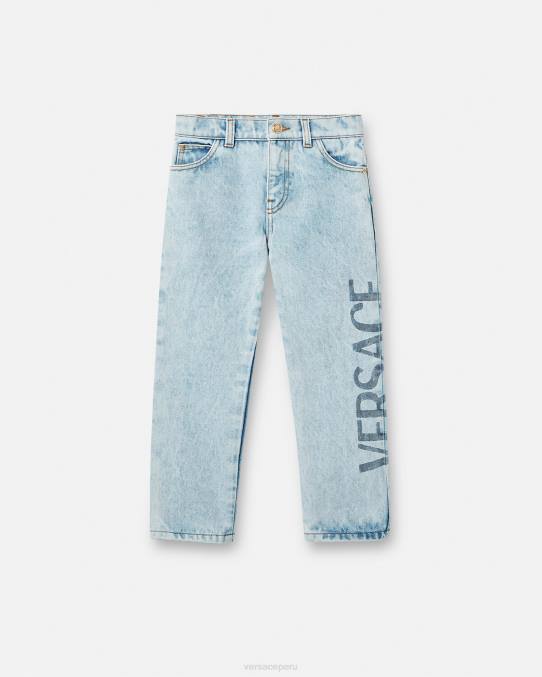 Versace ropa niños vaqueros con logo 6BPV2130 azul claro