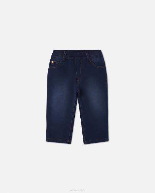 Versace ropa niños vaqueros de bebé con medusa 6BPV1855 azul