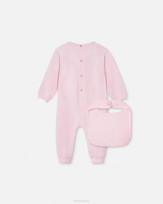 Versace ropa niños Conjunto de pijama de bebé con cadena Donatella 6BPV1830 rosa