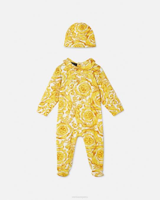 Versace ropa niños conjunto de pijama de bebé barroco 6BPV1818 imprimir