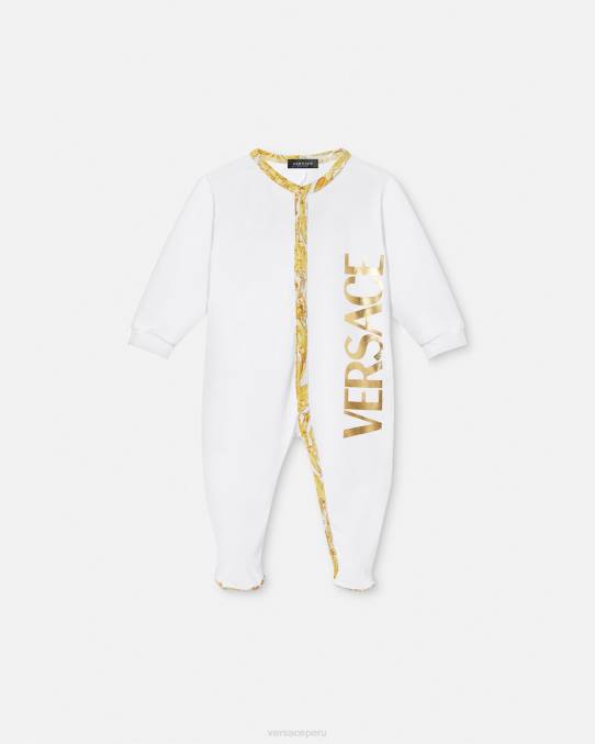 Versace ropa niños pijama de bebé barroco 6BPV1825 Oro blanco