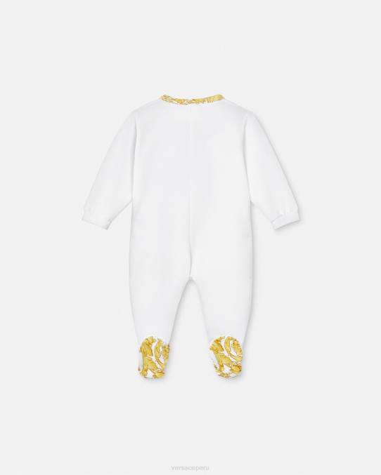 Versace ropa niños pijama de bebé barroco 6BPV1825 Oro blanco