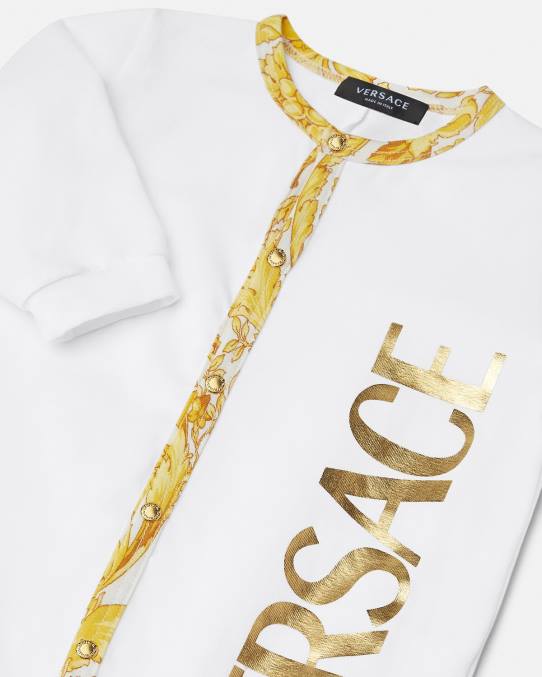 Versace ropa niños pijama de bebé barroco 6BPV1825 Oro blanco