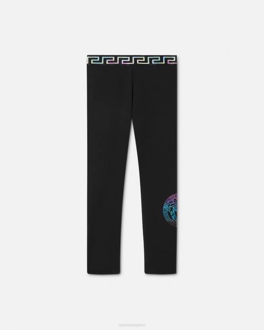 Versace ropa niños legging con medusa greca 6BPV1945 negro y estampado