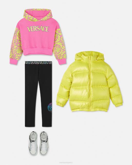 Versace ropa niños legging con medusa greca 6BPV1945 negro y estampado