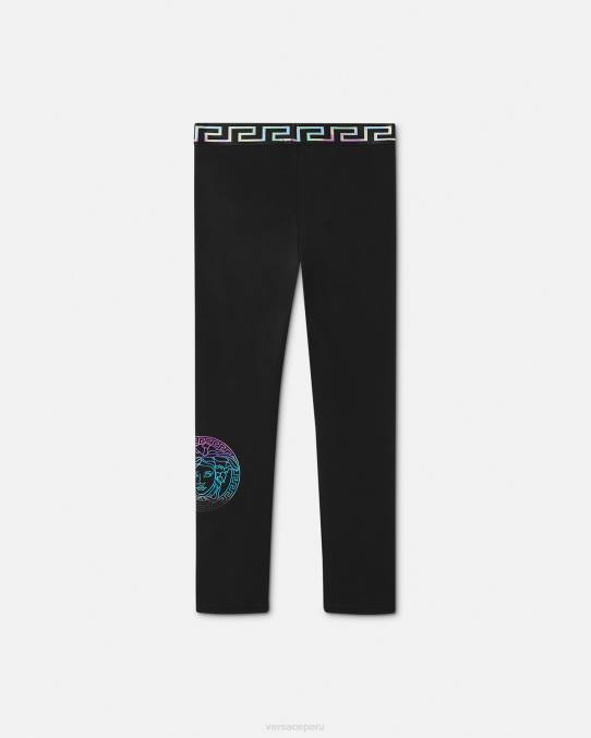 Versace ropa niños legging con medusa greca 6BPV1945 negro y estampado