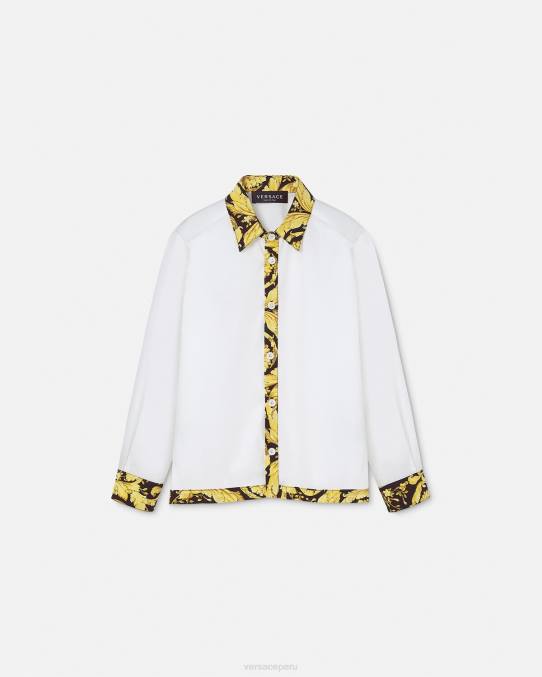 Versace ropa niños camisa barroca 6BPV2111 blanco y estampado