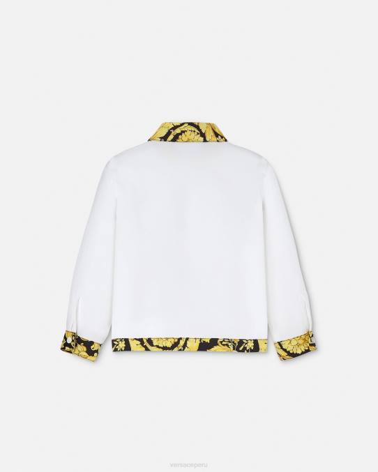 Versace ropa niños camisa de bebé barroco 6BPV1901 blanco y estampado