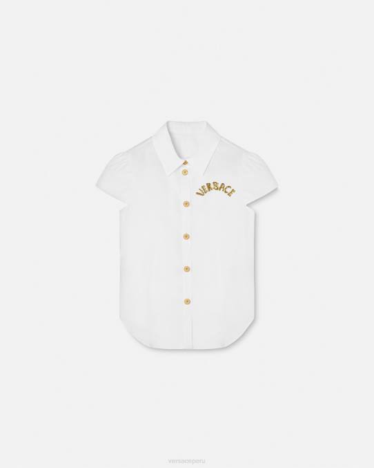 Versace ropa niños camisa de manga corta con medusa 6BPV1936 Oro blanco