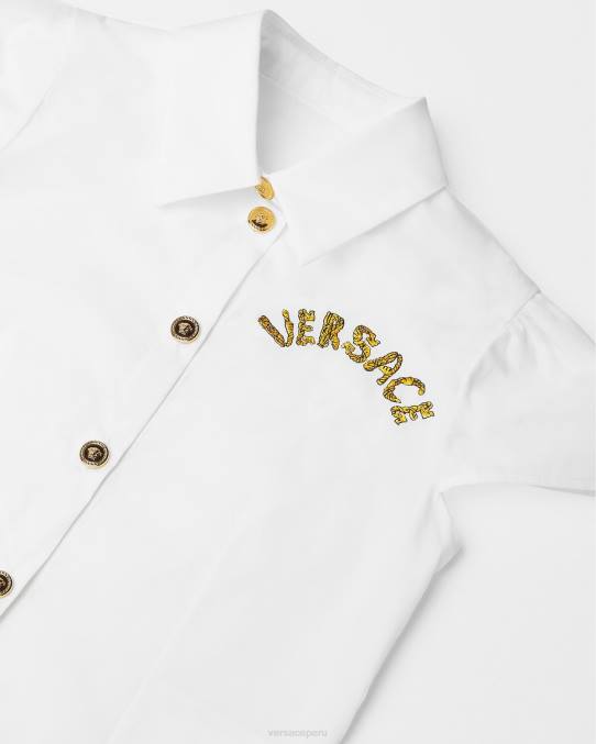 Versace ropa niños camisa de manga corta con medusa 6BPV1936 Oro blanco