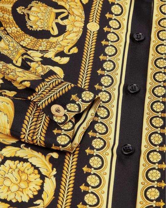 Versace ropa niños camisa de seda barroco 6BPV1954 imprimir