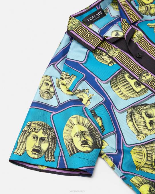 Versace ropa niños camisa de seda le maschere 6BPV2123 imprimir