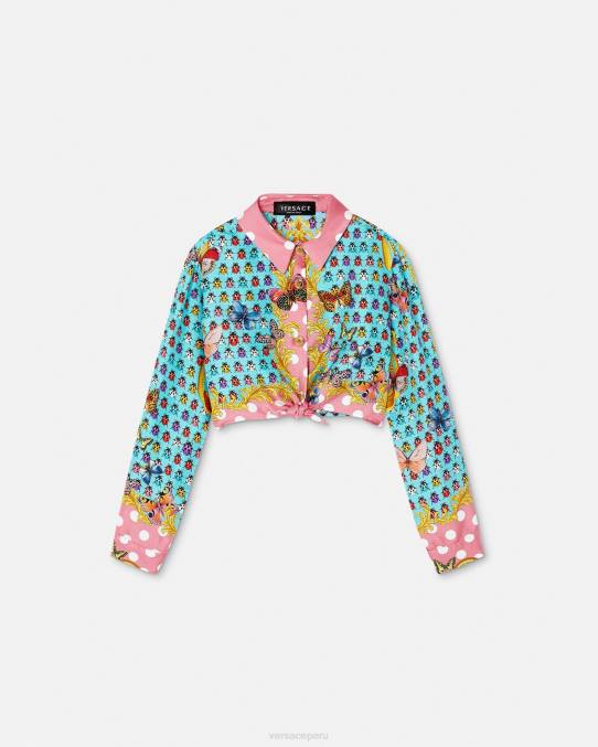 Versace ropa niños camisa de seda mariposas 6BPV1940 imprimir