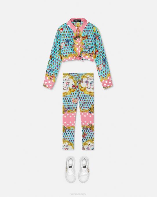 Versace ropa niños camisa de seda mariposas 6BPV1940 imprimir