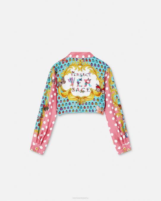 Versace ropa niños camisa de seda mariposas 6BPV1940 imprimir