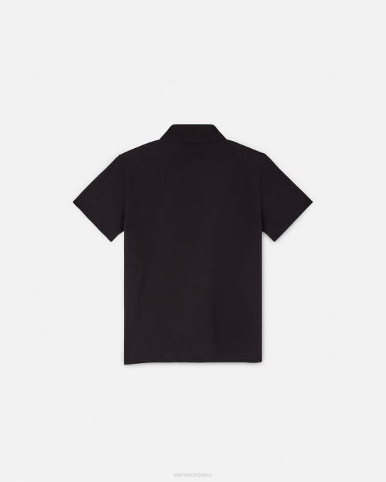 Versace ropa niños playera tipo polo con bordado de Medusa 6BPV2104 negro