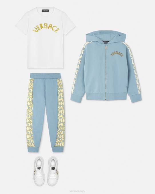 Versace ropa niños sudadera con capucha 6BPV2083 azul claro