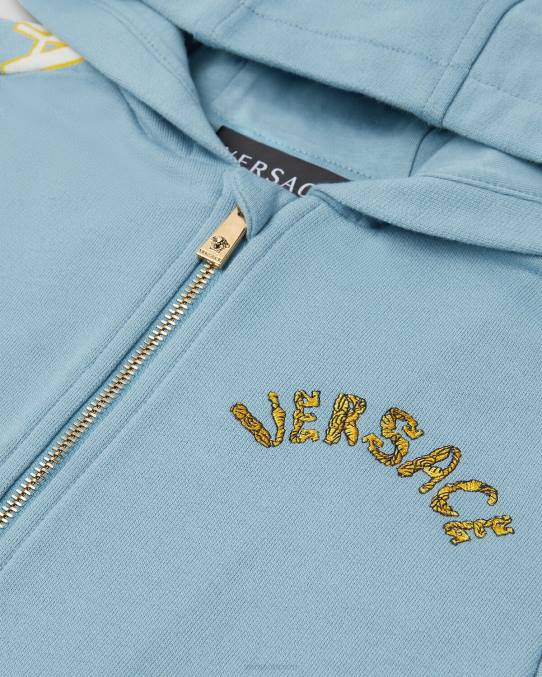 Versace ropa niños sudadera con capucha 6BPV2083 azul claro