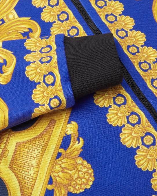 Versace ropa niños sudadera con capucha barroco 660 6BPV2108 azul y oro