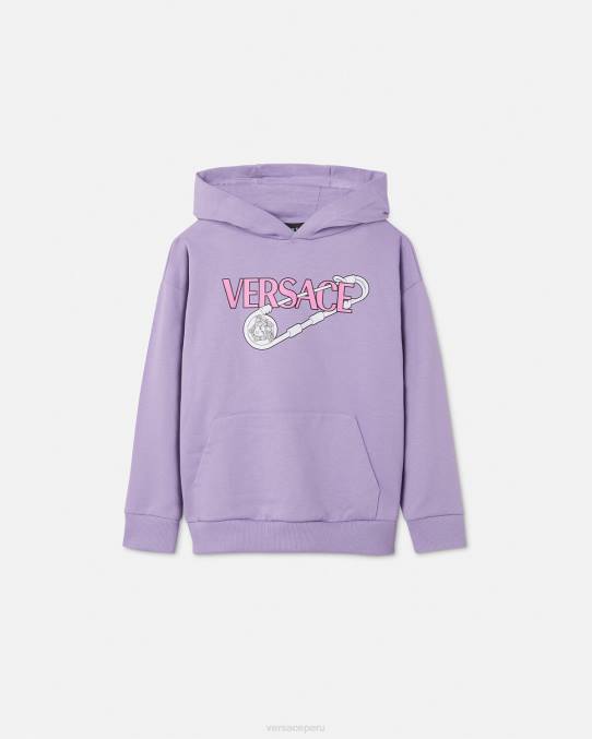 Versace ropa niños sudadera con capucha con imperdible 6BPV2009 lila