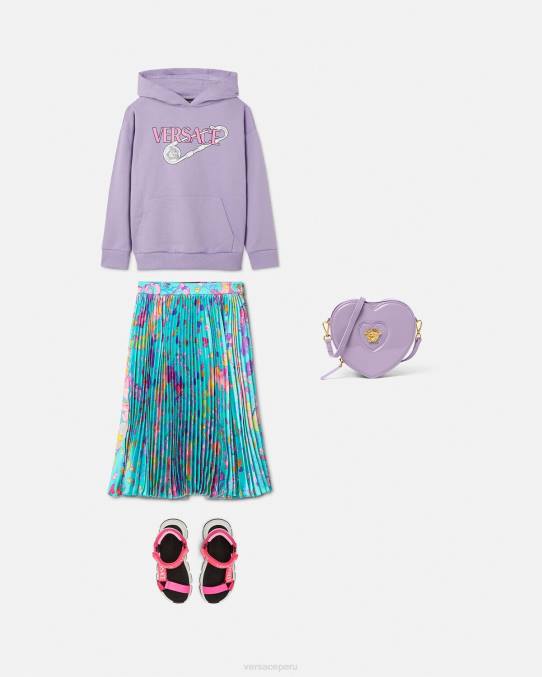 Versace ropa niños sudadera con capucha con imperdible 6BPV2009 lila