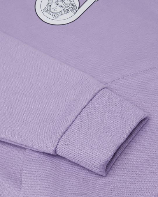 Versace ropa niños sudadera con capucha con imperdible 6BPV2009 lila