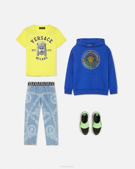 Versace ropa niños sudadera con capucha de medusa de cristal 6BPV2129 azul real