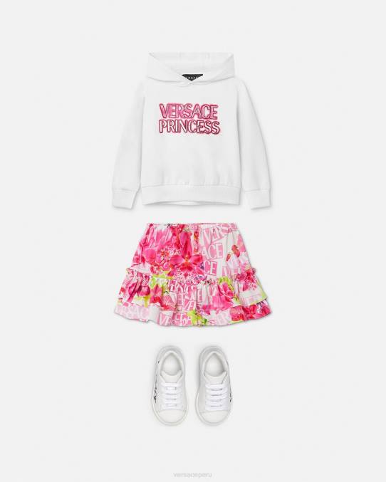 Versace ropa niños sudadera con capucha para bebé con logo \"princesa\" 6BPV1868 blanco