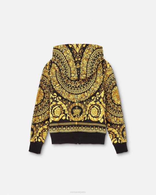 Versace ropa niños sudadera con capucha y cremallera barroco 6BPV1982 imprimir